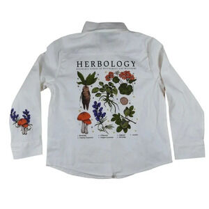 Harry Potter Kids Long Sleeve Herbology Potion Button Shirt Size 6-7 EUC